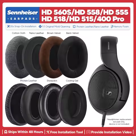 Replacement Ear Pads For Sennheiser HD 560S 558 559 555 518 515 HD400 Pro Headphone Accessories Ear 