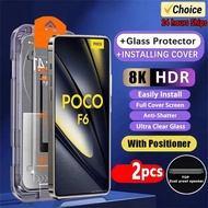 2PCS 8K Dust Free Glass For Xiaomi Poco X6 F6 Pro X5 X4 GT Screen Protector For Poco M5S M4 Pro F4 H