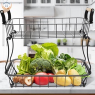 Metal Storage Basket Fruits Stand Solid Fruits Vegetables Basket with Handle for Kitchens SHOPSKC942