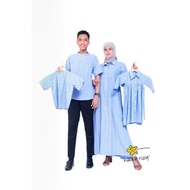 koko anak laki laki koko couple ayah anak set family sarimbit keluarga muslim warna biru full katun 
