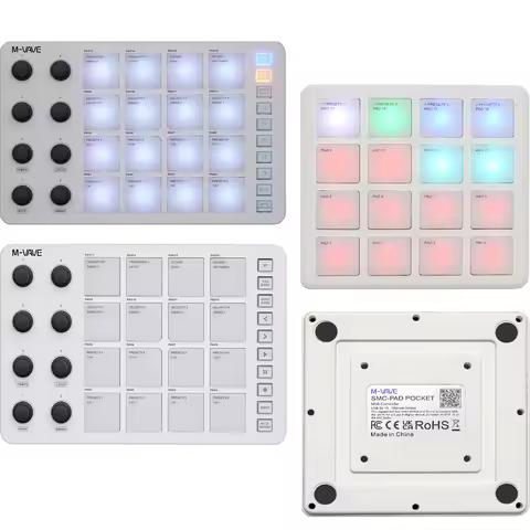 M-VAVE SMC-PAD Wireless MIDI Controller Suitable Percussion Keyboard USB-C Interface Portable Design