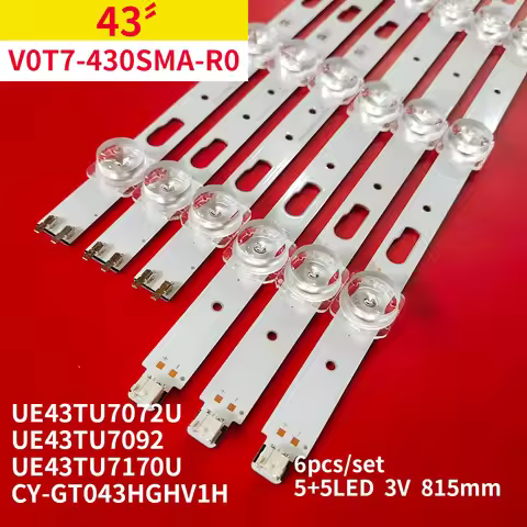 6Pcs 1Set LED Backlight Strip for Samsung 43" TV V0T7-430SMA-R0 V0T7-430SMB-R0 UE43TU7072U UE43TU709