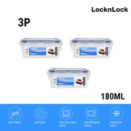 LocknLock Official Classic  Airtight Rectangle Food Container 180ML 3 Pcs (HPL-805x3)