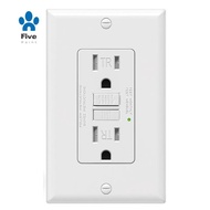 GFCI Outlet 15 Amp, Self-Test GFI Electrical Outlet, Tamper Resistant GFCI Receptacle with Wall Plat