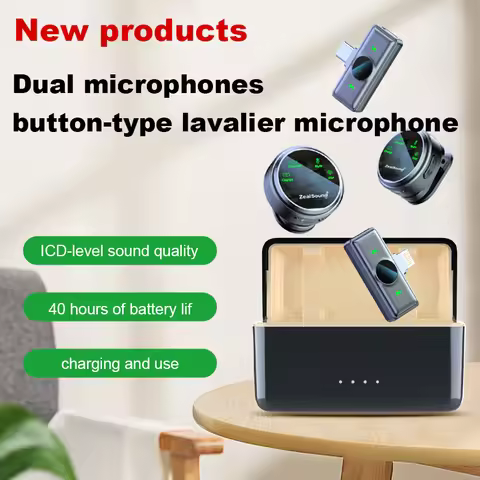 Zealsound Wireless Magnetic Button Lavalier Lapel Microphone for iPhone Android Phone Youtube Live R