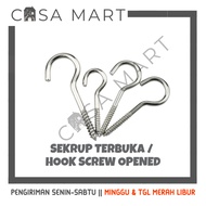 CASA MART Question Mark Open Screw HOOK Eye Screw Opened Bird Hook Screw