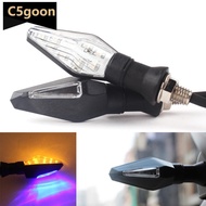 C5GOON 1PC Universal 12LED Amber+Blue Double Color Motorcycle Turn Signal Indicator Light Blinker I7