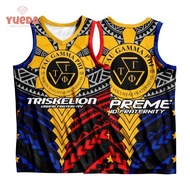 (YUEDA)【Free Custom】Triskelion Jersey Sando for Men Sublimation Tau Gamma Phi Triskelion Frat Shirt 