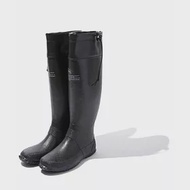 日本KIU 二代可折疊百搭雨鞋/文青風氣質雨靴 K185-900 附收納袋(男女適用)黑 S