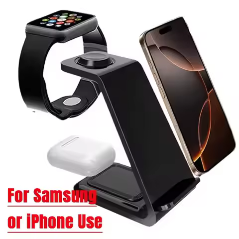 3 In 1 Fast Wireless Charger For iPhone 17/16/15/14/13/12 Samsung S24/S23/S22 Apple Watch 9/8/7 Gala
