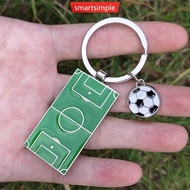 SMARTSIMPLE Creative Classic Football Field Basketball Field Keychain Sports Leisure Key Ring Bag Ca