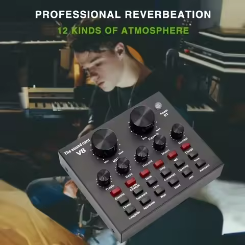 V8 V8S V8SK Audio Mixer USB External Headset Microphone Webcast Personal Live Broadcast Sound Card F