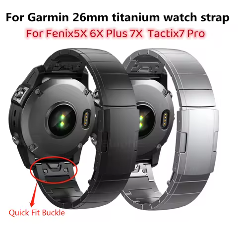 22 26mm Titanium Quick Release Strap For Garmin Fenix5 5XPlus 6 6XPro 7 7X Tactix 7Pro Metal Wristba