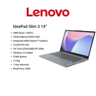 [Free Office] Lenovo IdeaPad Slim 3 AMD /R7-5825U/16GB/512GB/FHD IPS/Windows 11/14" 1.37kg
