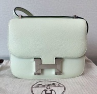 全新Hermes 氣泡綠 mini Constance 銀扣 stamp u