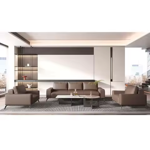 Customized Commercial Leather Sofa Modern Office Sofa Set Modern Living Room Furniture Modular Relax