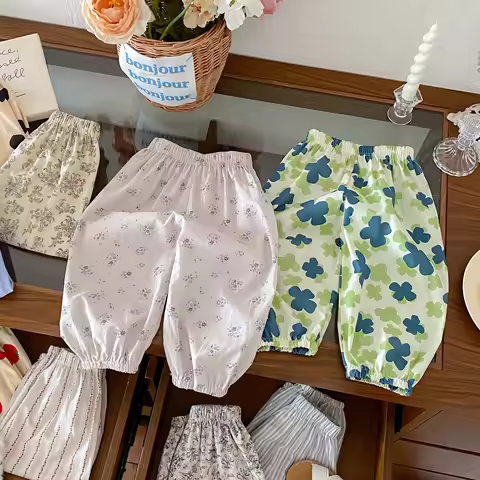 Boutique Fashion Children Casual Pants Summer Clothing Loose Popular Kids Anti Mosquito Trousers Gir