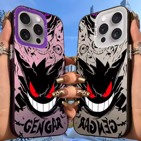 Pokemon Gengar Shockproof Dustproof Frosted Case for iPhone 17 Air 16 E 15 14 Plus 13 12 Mini 11 Pro