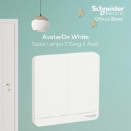 Schneider Electric AvatarOn White Light Switch 2 Gang 1 Way - E8332L1LED_WE_G3