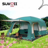 Skoi 8-12 Person Large Camping Tent Waterproof Outdoor Camping Tent With 2 Bedroom Compartment