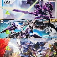 HG 1/144 機動戰士高達模型 🔵 A.04*水星的魔女 迪蘭扎(古爾專用機)  🟠B. 042*高達創戰潛行者 核心高達II (G-3配色)  🔴C. 14* 1/72 境界戰機 布迪幽靈 BR