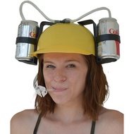 Kebaharuan Agak Ganjil Beer dan Soda Guzzler Helmet dan Topi Parti Minuman, Kuning