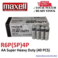 40PCS GENUINE Maxell AA Super Heavy Duty Battery - R6P(SP)4P