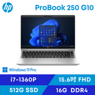 【限時促銷：螢幕免錢】HP 250 G10 惠普商用筆電/i7-1360P/16G D4/512G SSD/15.6吋 FHD/Win11 Pro/1年保固+Acer KB242Y G 液晶螢幕
