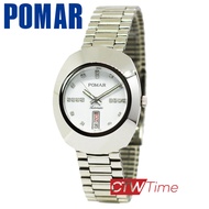 Pomar นาฬิกาข้อมือผู้ชาย Automatic สายสแตนเลส รุ่น PM8133SS02 (สีเงิน / หน้าปัดสีขาวพลอย 18 เม็ด )