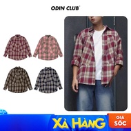 Flannel Patched ODIN CLUB long-sleeved shirt, unisex checkered shirt for men and women, Local Brand 