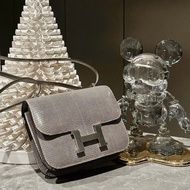H Hermes constance Bag Hermes Hemp Rope Gray Lizard Skin Hermes Pure Hand-Sewn Wax Thread constance 