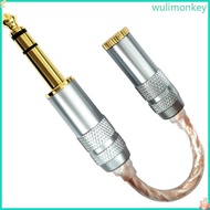 WU 15cm Long 6 35mm to 4 4mm Dongle Adapter Cord Balanced Wire for Easily Connection of Headphones t