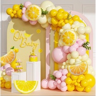 [GIVE 80CM BALLOON, PUMP, CROWN] Cute Citrus Baby Birthday Decoration Set, Boys, Girls
