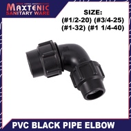 PVC BLACK PIPE ELBOW(#1/2-20) (#3/4-25) (#1-32) (#1 1/4-40)