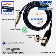 KLOTZ MC-5000 - audio cable RCA speaker cable/ AMPHENOL to XLR Female PT-AX3F AMPHENOL - WANG
