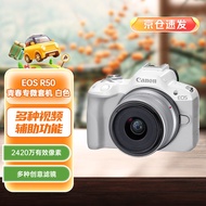 佳能（Canon）EOS R50 小型便携 搭载多种智能化自动拍摄功能 RF-S18-45镜头 微单数码套机 白色