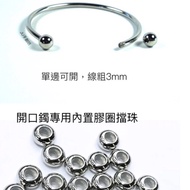 Stainless Steel Half Open Bracelet 6 Cm 6.5 7 Block Bead Large Hole Pandora Gelang Tangan Perempuan 
