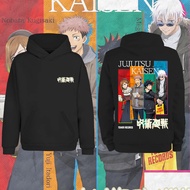 🔥Fashion Hood Shirt Jujutsu Kaisen Gojo Sataoru Hoodie Japanese Anime Size M-3XL For Adult Baju Cott