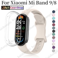 TPU protector case+Silicone Strap for Xiaomi Mi Band 9 strap，mi band 8 strap，mi band 9 protector cas