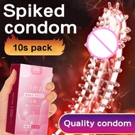 10pcs orgasm condom with spike durex ultra thin sex contraceptive pills with ring dotted condoms