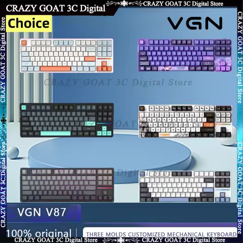 VGN V87 Pro Mechanical Gaming Keyboard Tri-mode Wireless Usb Dynamic RGB Ergonomics Pc Gamer Gift Wi