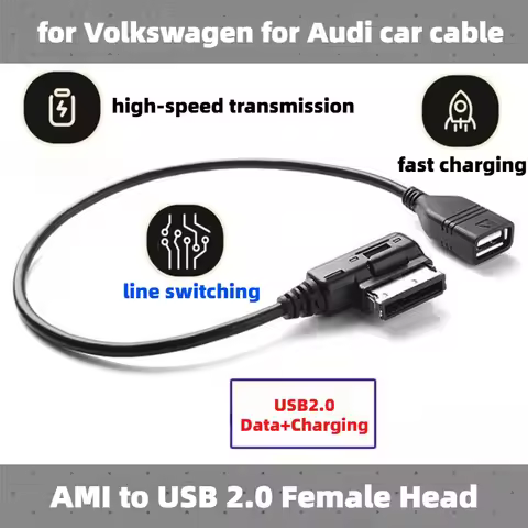 1pcs for Audi AMI for VW MDI USB Cable A6L A4L A5 A8L Q5 Q7 TT Audio Cable 3G Version Automotive Par