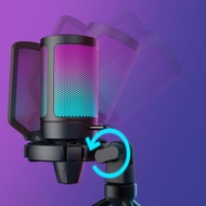 Fifine A6V / A-6V / A6-V AmpliGame USB Microphone with Volume Dial, Mute Button & RGB Mic for Gaming