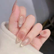 微光奶茶格纹眼穿戴甲高级感裸色简约美甲片轻奢风御姐假指Glimmer Milk Tea Plaid Eyes Wear Armor Advanced Sense Nude Color20260317