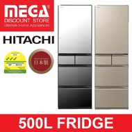 HITACHI R-HWS480KS 500l MULTI-DOOR FRIDGE + FREE GIFT BY HITACHI (3 TICKS, MADE IN JAPAN)