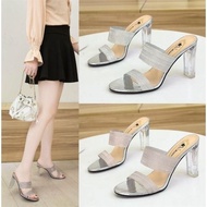 Women's Chuncky  All-Matching Crystal Lazy Girl High Heel Shoes SF-1DSW07-S