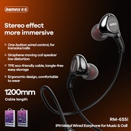 REMAX ORIGINAL 100% RM-655I Lightning iPhone Metal Wired Earphone Hd Sound Quality For Call Music wi