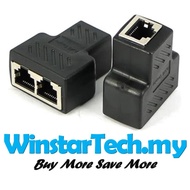 2 PCS 1 To 2 Ways LAN Ethernet Network Cable RJ45 Splitter  CCTV PC