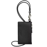 Coach Zip Lanyard Card Case in Black CAJ45