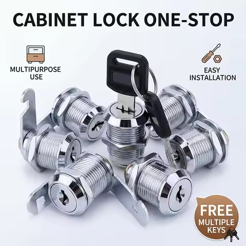 20SETS Metal Cylinder Cabinet Security Locker Cam Lock With 2 Keys Same Key Different Key Security M